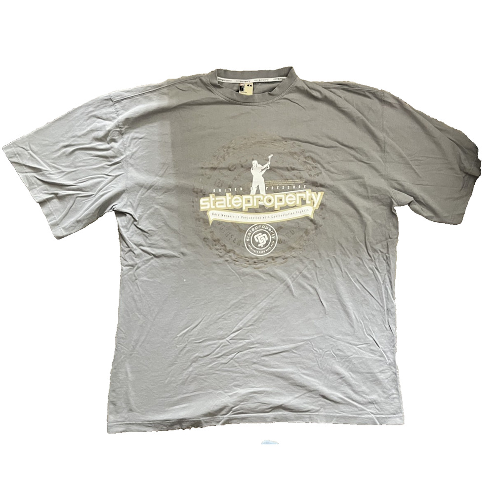 Men's State Property Size 4XL Light Gray Logo Graphic Print Tee Shirt Casual